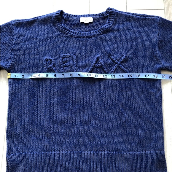 Cupio Relax Embroidered Side Slit Sweater in Blue Size L - Picture 11 of 11